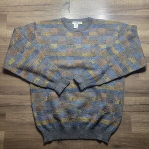 Vintage H. Stockton Atlanta Multicolored Pure Marino Wool Size Medium